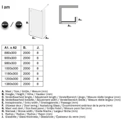 Sealskin I Am Douchewand Walk In Type A1 (Alleen Vast Deel) 300Mm Mat Zwart | 8Mm Helder Veiligheidsglas +Antikalk