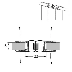 Sealskin Magneetprofiel Tms-003 2010 Hg T.B.V. Aanslagzijde 180 Graden Draaideur 6-8Mm Transparant