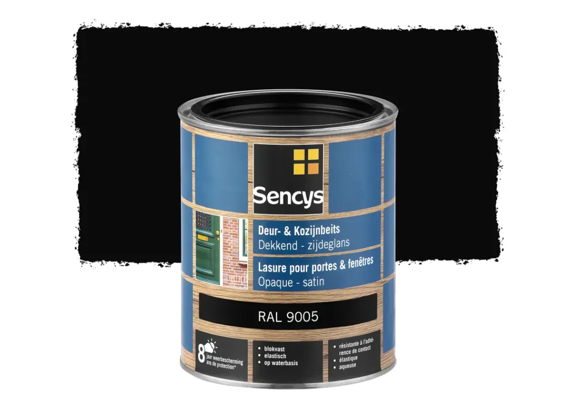 Sencys Beits Ramen En Deuren Dekkend Zijdeglans Ral9005 0,75L