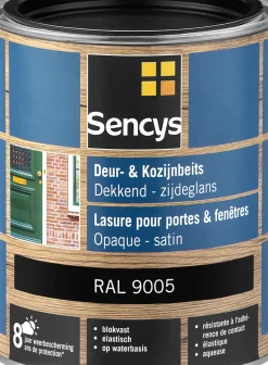 Sencys Beits Ramen En Deuren Dekkend Zijdeglans Ral9005 0,75L