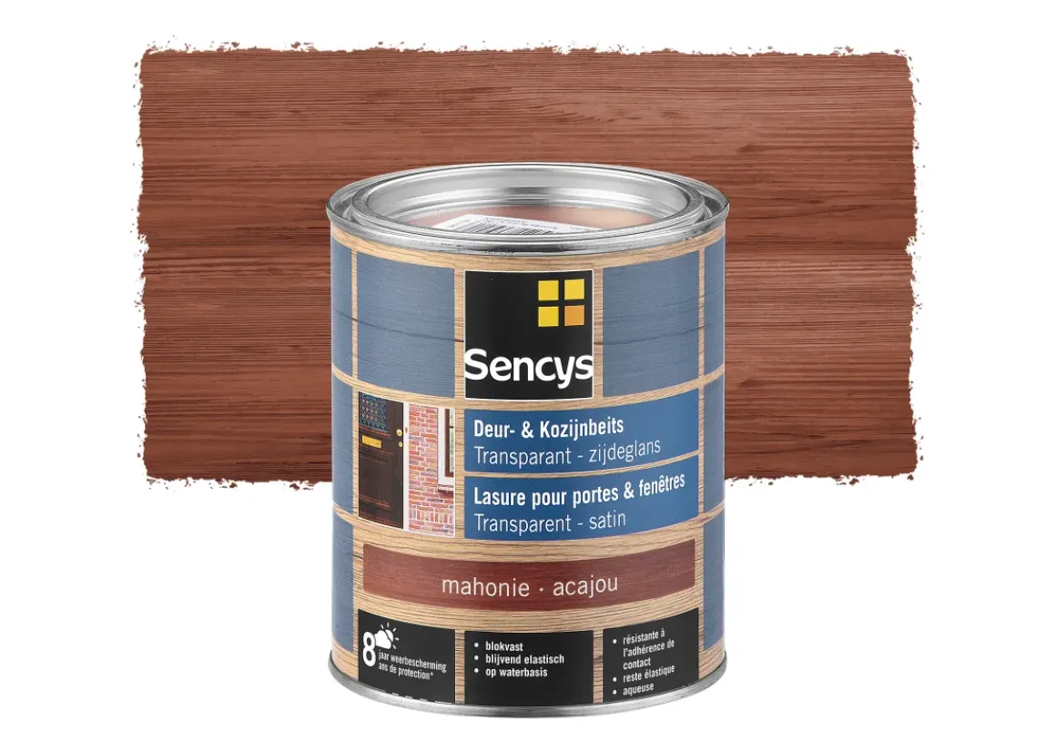 Sencys Beits Ramen En Deuren Semi-Transparant Zijdeglans Mahonie 0,75L