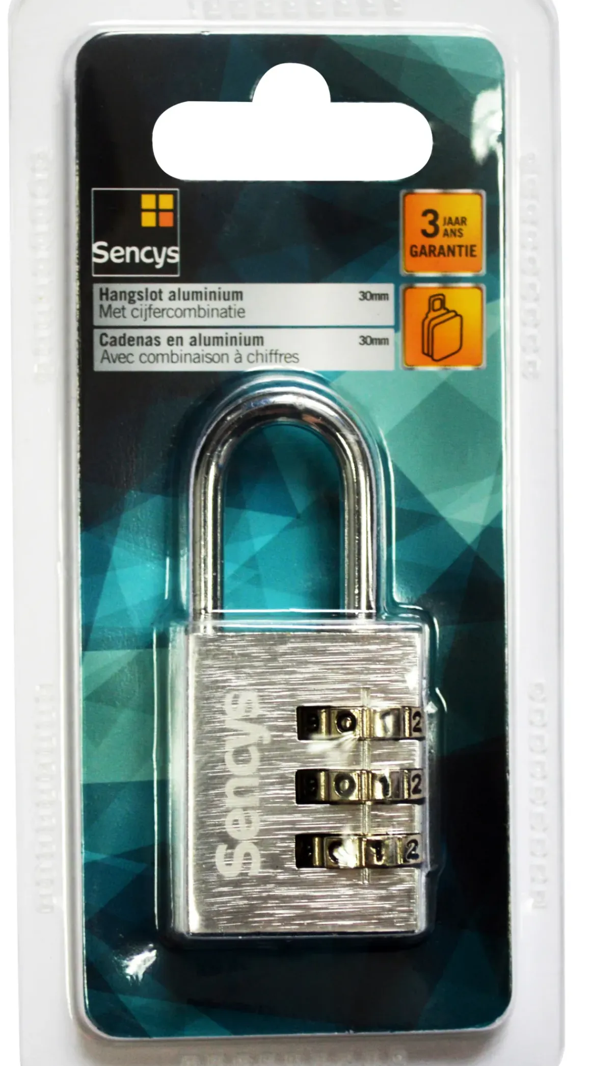 Sencys Cijferslot Aluminium 30Mm