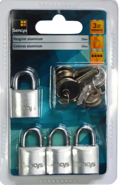 Sencys Hangslot Aluminium 20Mm 4St