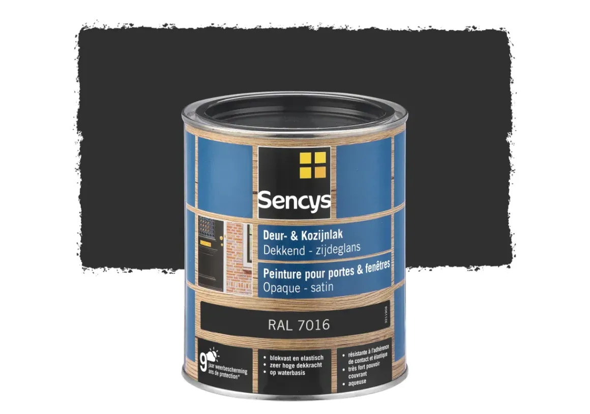 Sencys Lak Voor Deuren En Ramen Zijdeglans Ral7016 750Ml