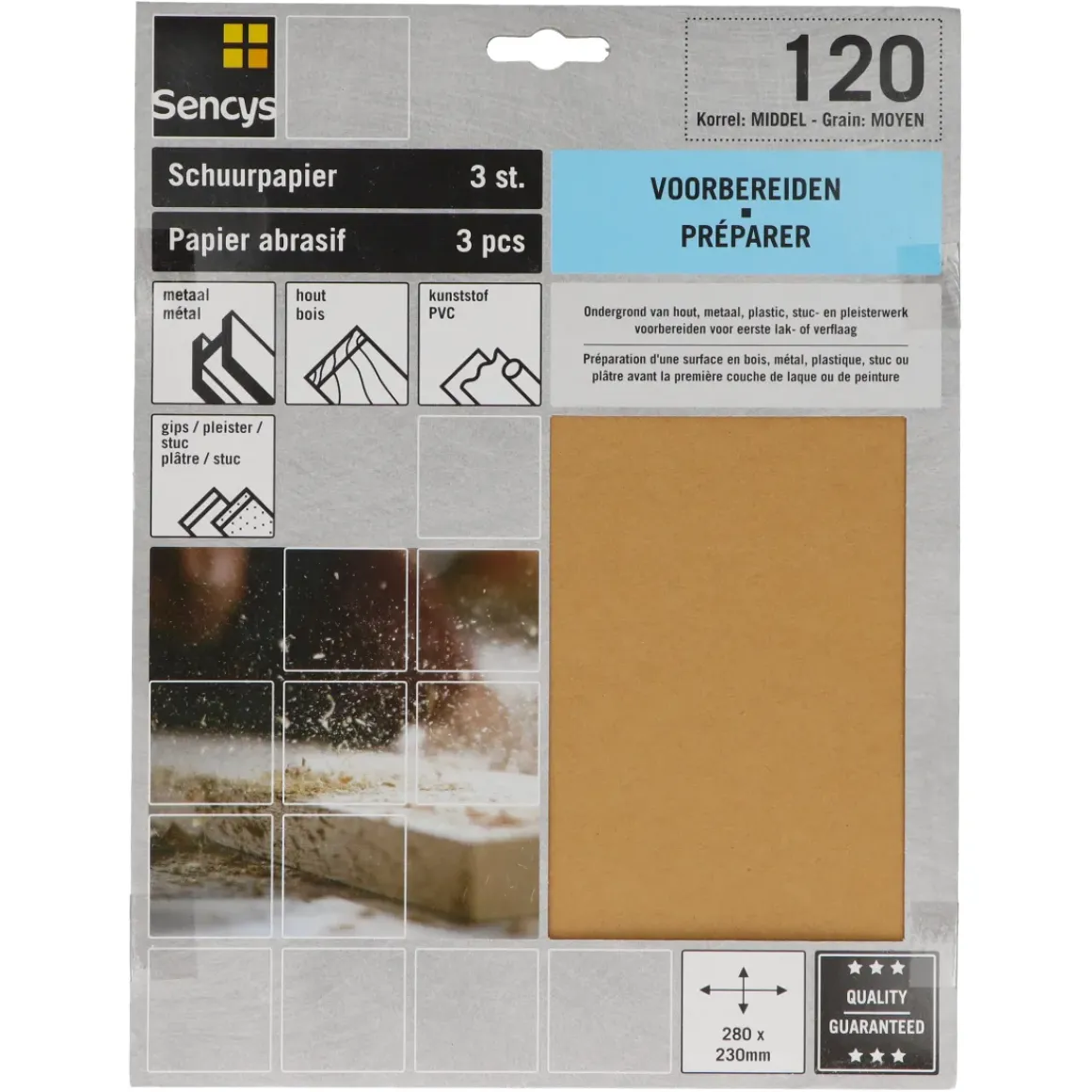 Sencys Schuurvel A/O 230X280Mm P120 3St