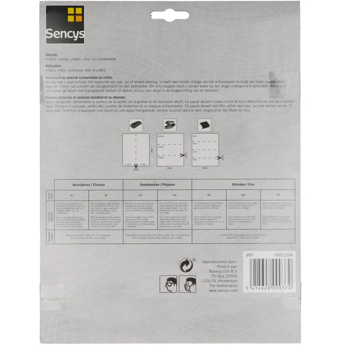 Sencys Schuurvel A/O 230X280Mm P120 3St