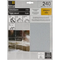 Sencys Schuurvel Stearaat Wit 230X280Mm P240 3St