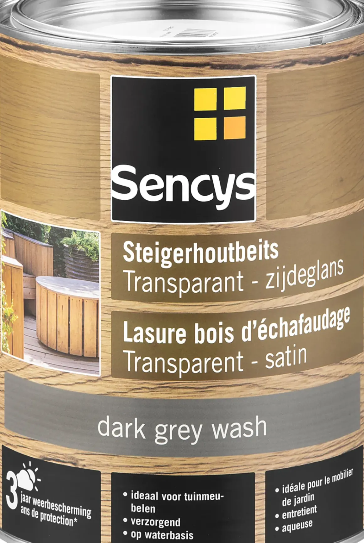 Sencys Steigerhoutbeits Transparant Dark Grey Wash 2,5L