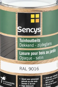 Sencys Tuinhoutbeits Dekkend Zijdeglans Ral9016 2,5L