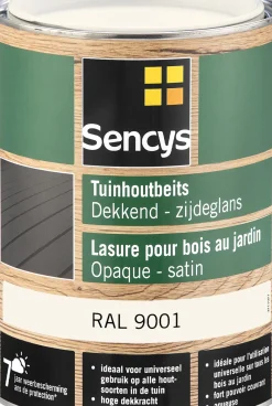 Sencys Tuinhoutbeits Dekkend Zijdeglans Ral9001 2,5L