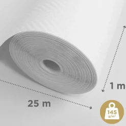 Sencys Voorgeschilderd Glasvezelbehang Visgraat Wit 25M 145Gram