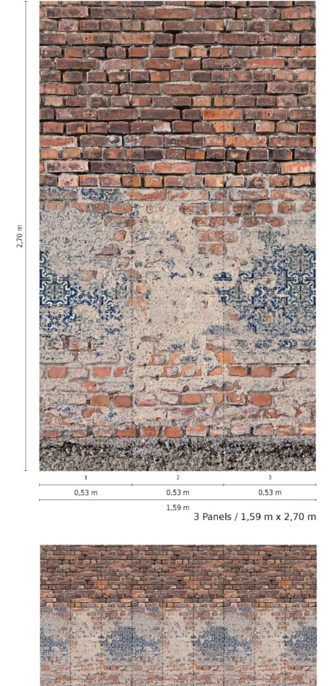 Smart Art Fotobehang Bakstenen Muur Met Tegels