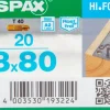 Spax Schroef 'Hi.Force' Rvs 8X80Mm 20 Stuks