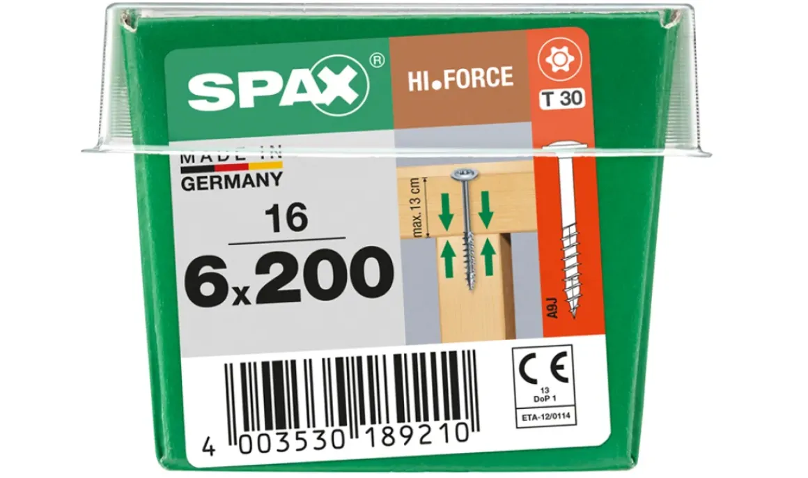 Spax Schroef 'Hi.Force' Wirox 6X200Mm 16 Stuks