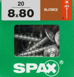 Spax Schroef 'Hi.Force' Wirox 8X80Mm 20 Stuks