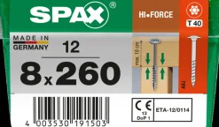 Spax Schroef 'Hi.Force' Wirox 8X260Mm 12 Stuks