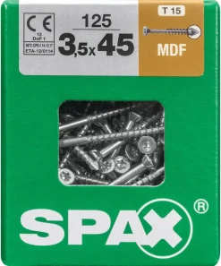 Spax Schroef Voor Mdf 'T-Star' Wirox 3.5X45Mm 125 Stuks