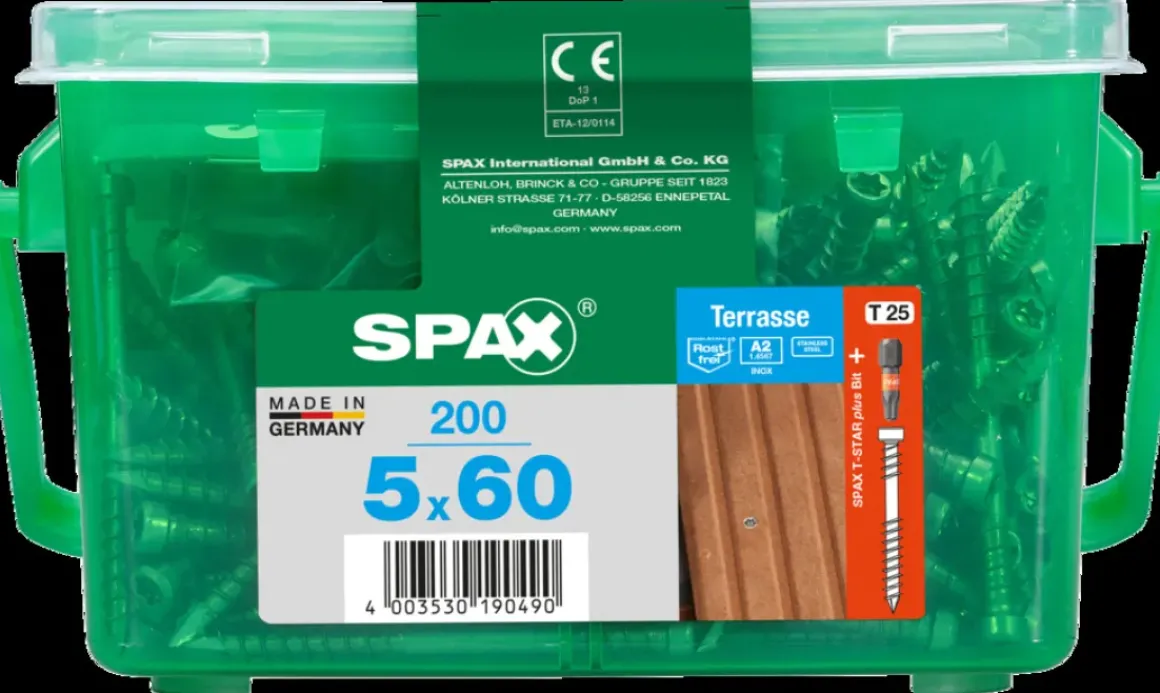Spax Terrasschroef A2 Rvs 60X5Mm 200St