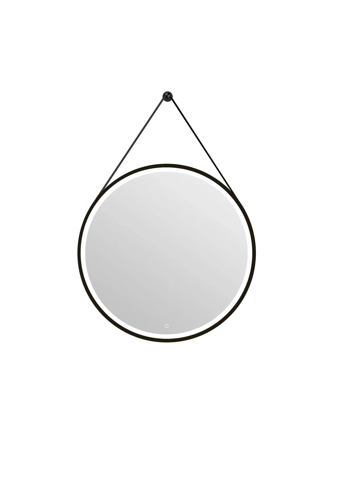 Spiegel Barber Rond Met Verlichting Touch Sensor En Spiegelverwarming Zwart O75Cm