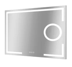 Spiegel Brett Rechthoek Met Ledverlichting Touch Sensor En Spiegelverwarming 70X90Cm
