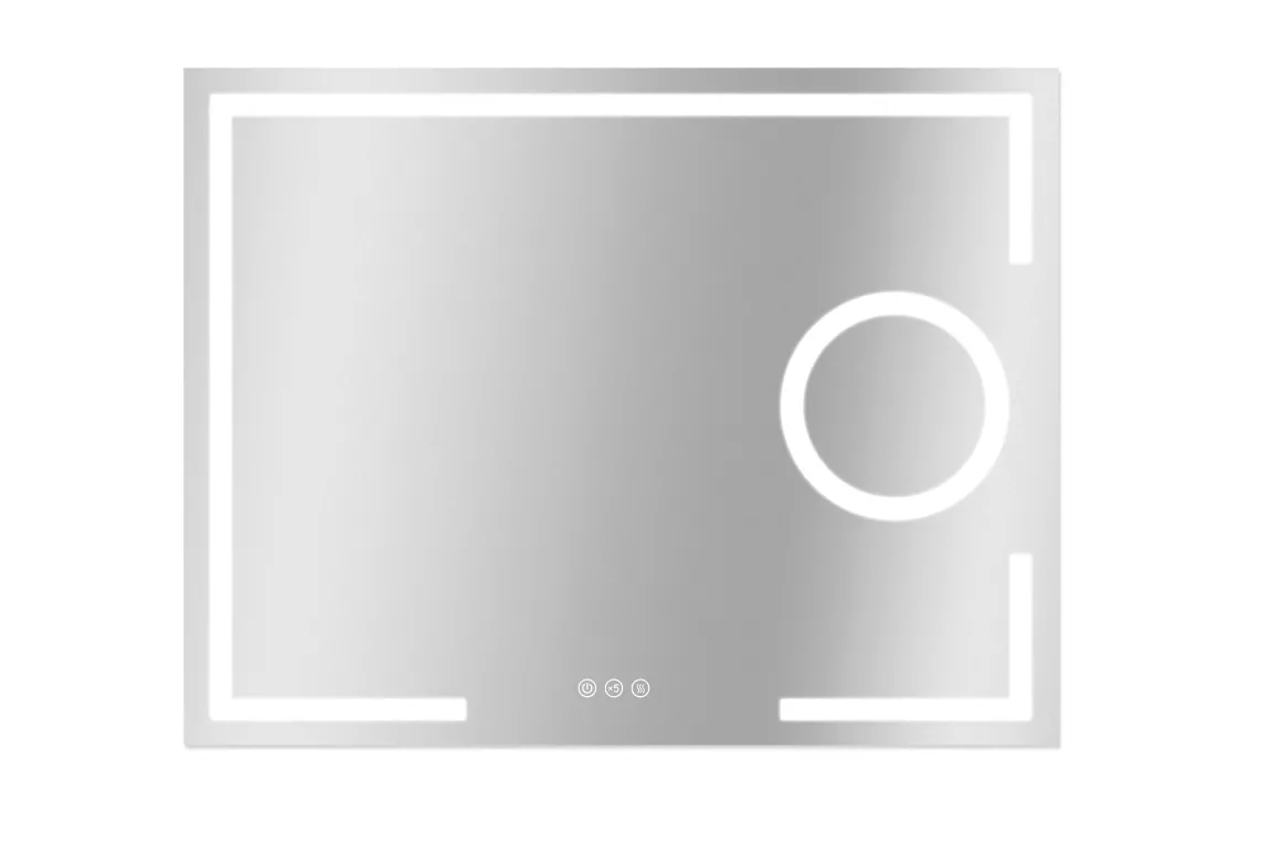 Spiegel Brett Rechthoek Met Ledverlichting Touch Sensor En Spiegelverwarming 70X90Cm