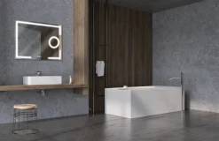 Spiegel Brett Rechthoek Met Ledverlichting Touch Sensor En Spiegelverwarming 70X90Cm