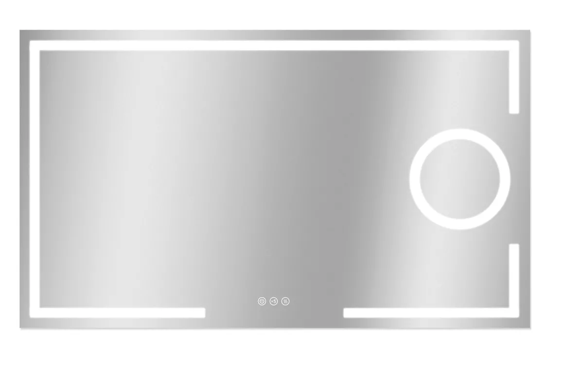 Spiegel Brett Rechthoek Met Ledverlichting Touch Sensor En Spiegelverwarming 70X120Cm