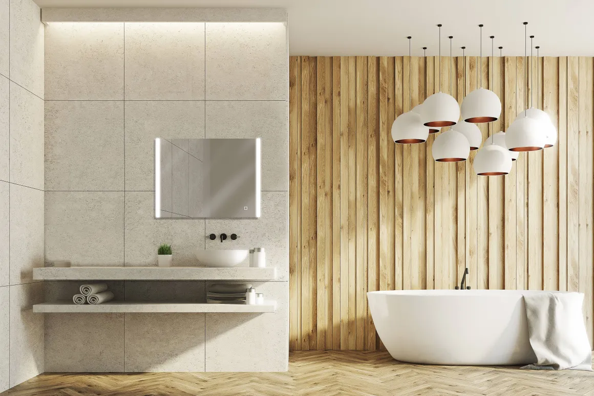 Spiegel Grant Rechthoek Met Ledverlichting Touch Sensor En Spiegelverwarming 60X80Cm
