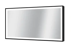 Spiegel Swann Rechthoek Met Ledverlichting Touch En Spiegelverwarming Zwart 75X120Cm