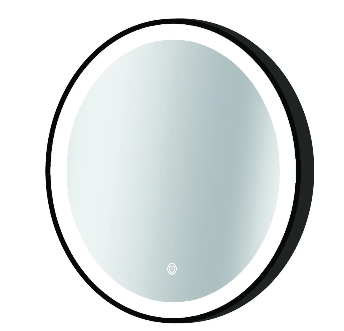 Spiegel Swann Rond Met Ledverlichting Touch Schakelaar En Spiegelverwarming Zwart O90Cm