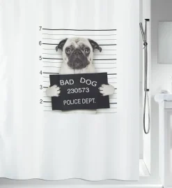 Spirella Douchegordijn Bad Dog Zwart 180Cm
