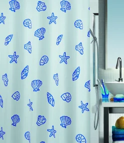 Spirella Douchegordijn Concha Blauw 180Cm