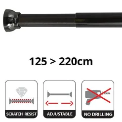 Spirella Douchestang Kreta 125-220Cm Zwart