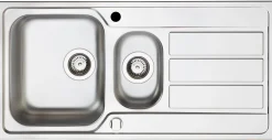 Spoelbak Athena 1,5 Bak 100X50Cm Met Afdruiprek Rvs