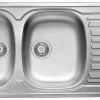 Spoelbak Auror 2 Bakken 116X50Cm Met Afdruiprek Rvs