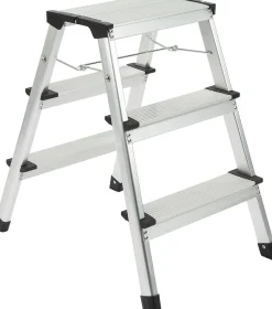 Steppy Huishoudtrap Aluminium Dubbel 3 Treden Platform 31X20 Cm