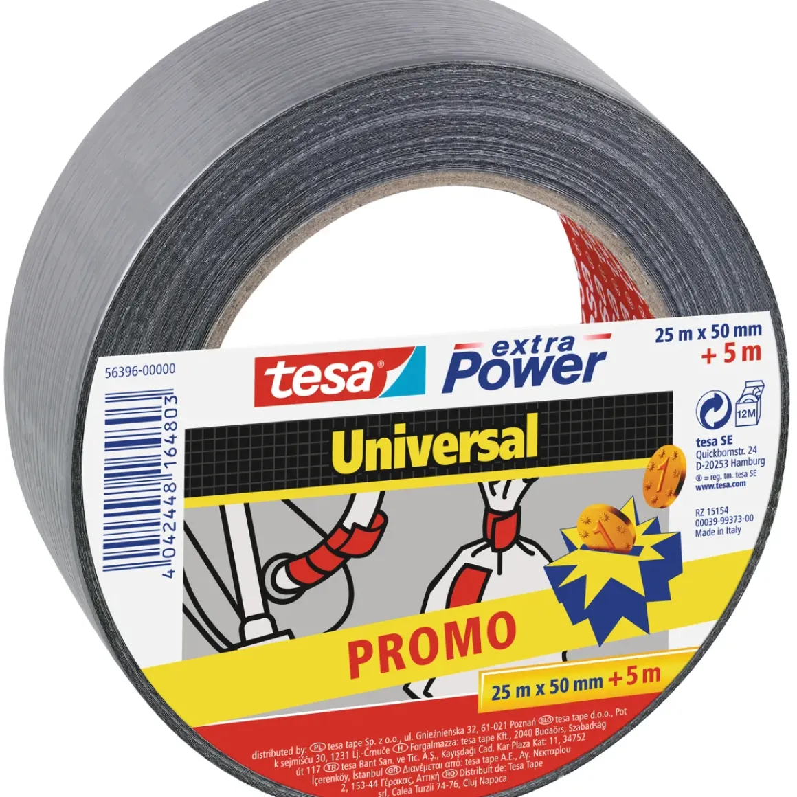 Tesa Extra Power Tape Universal Zwart 50M X 50Mm