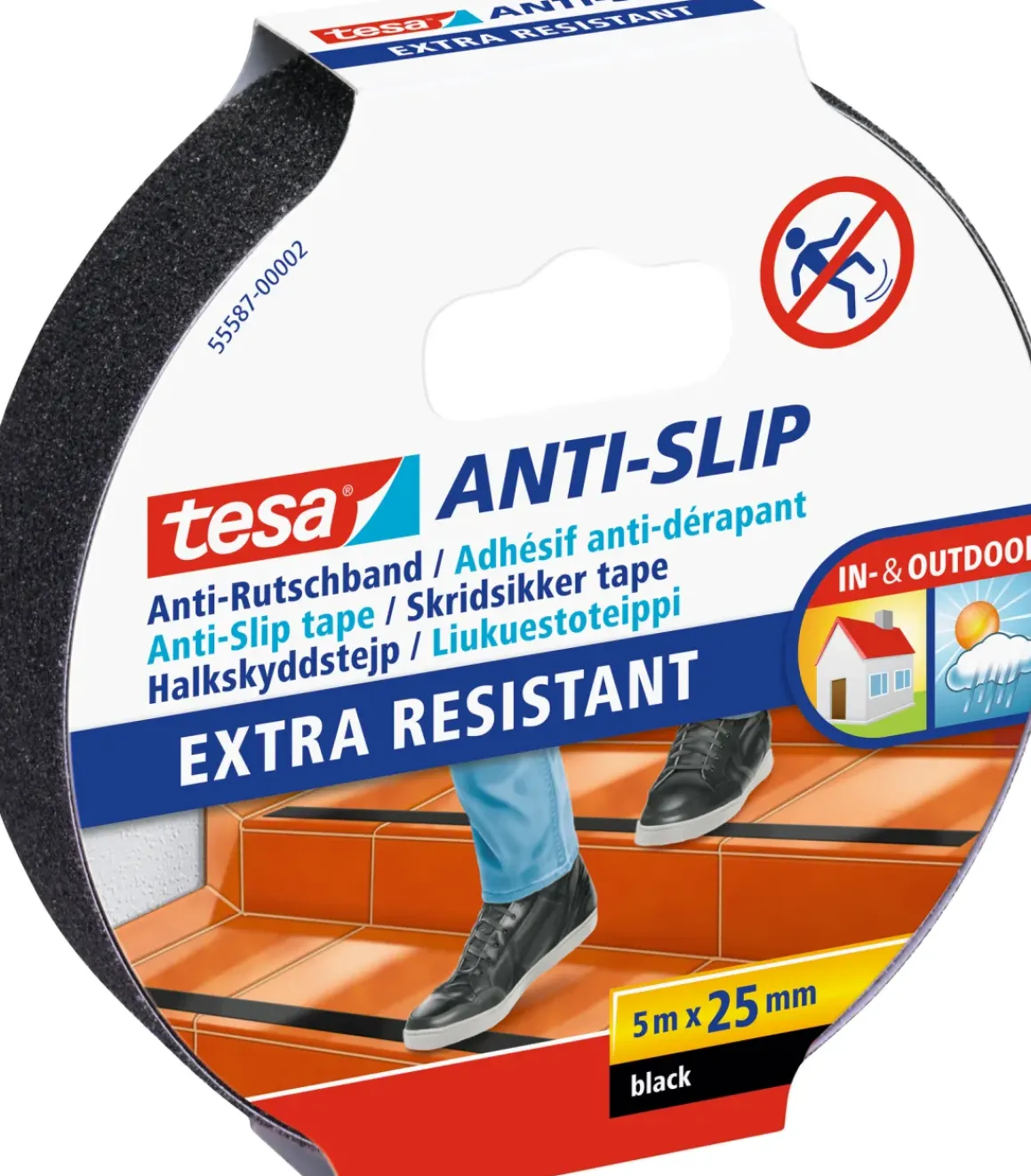 Tesa Kleefband "Slipvast" Zwart 5Mx25Mm