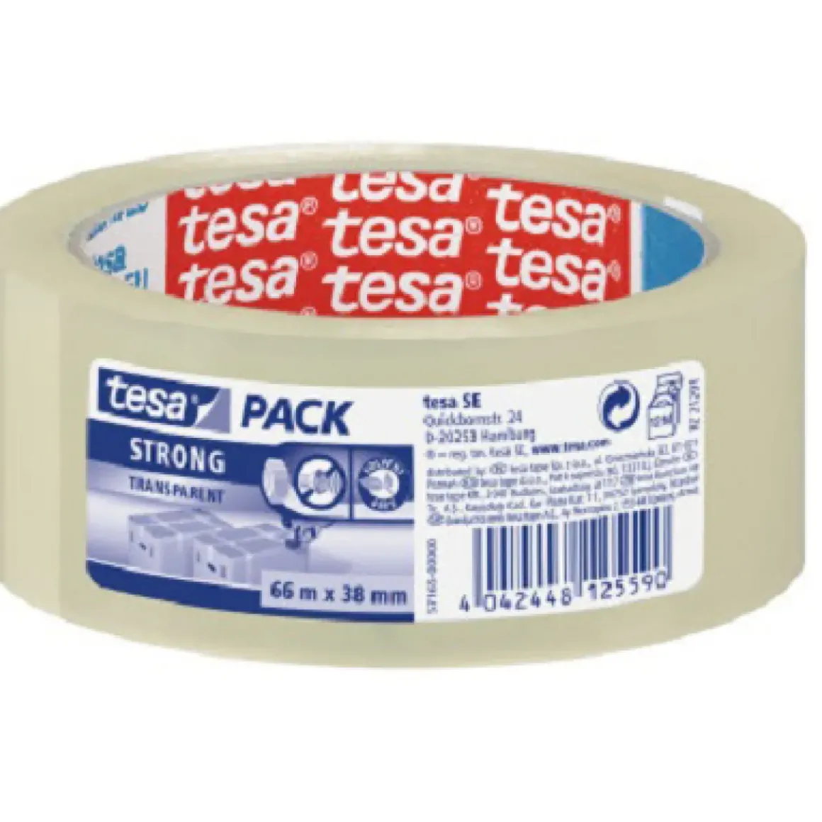 Tesa Verpakkingstape 'Pack Strong' Transparant 66 M X 38 Mm