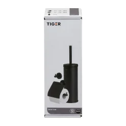 Tiger Accessoireset Boston - Toiletborstel Met Houder Vrijstaand - Toiletrolhouder - Haak – Zwart