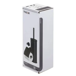 Tiger Accessoireset Boston - Toiletborstel Met Houder Vrijstaand - Toiletrolhouder - Haak – Zwart
