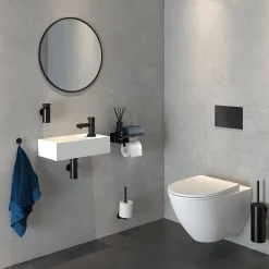 Tiger Caddy Toiletrolhouder Met Planchet Zwart