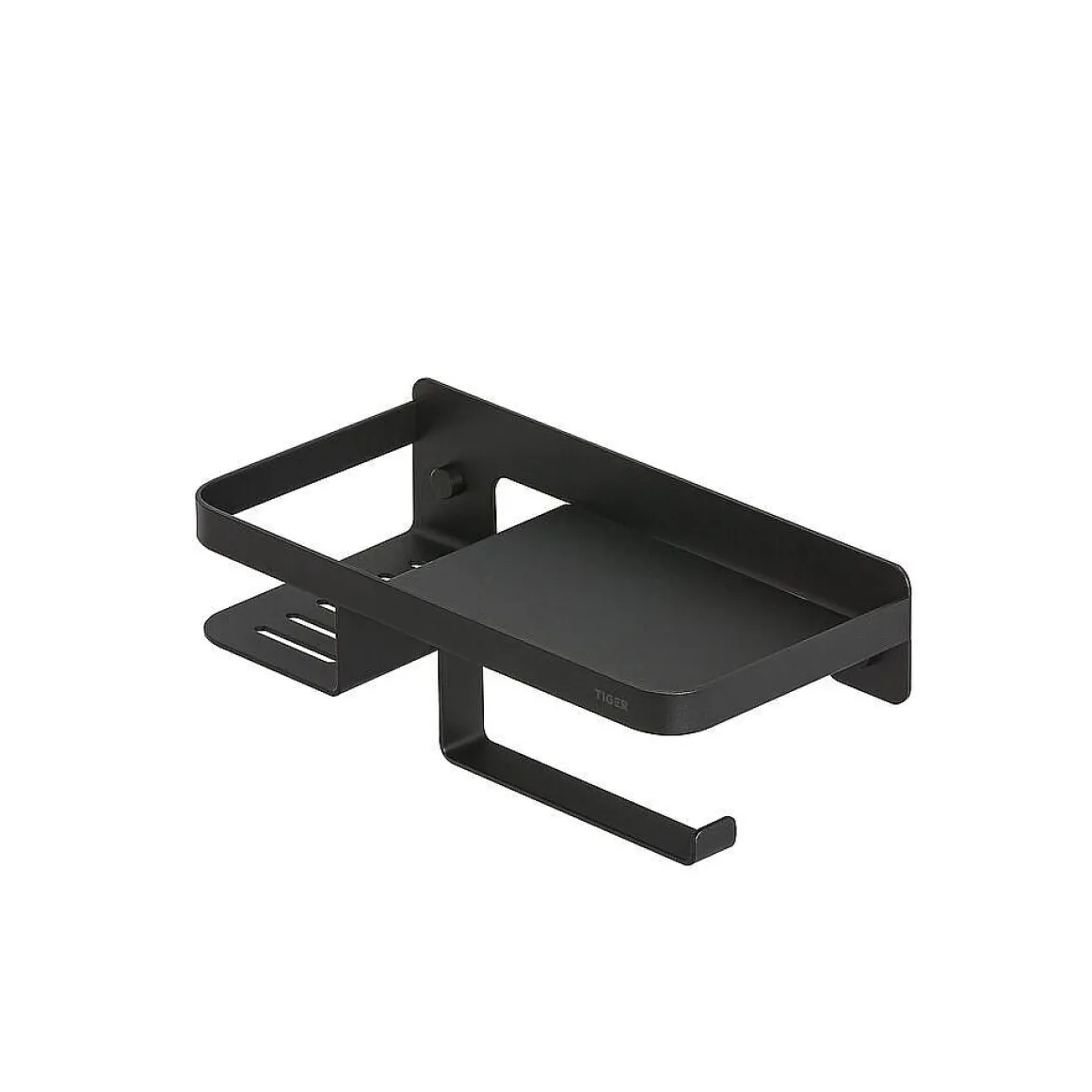 Tiger Caddy Toiletrolhouder Met Planchet Zwart