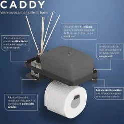 Tiger Caddy Toiletrolhouder Met Planchet Zwart