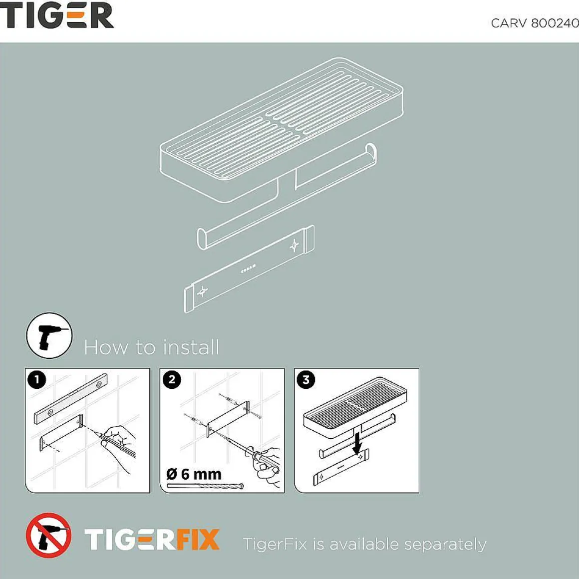Tiger Carv Toiletrolhouder Met Planchet Zwart