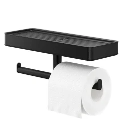 Tiger Carv Toiletrolhouder Met Planchet Zwart