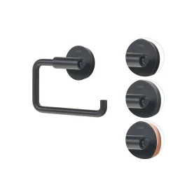 Tiger Toiletaccessoireset Urban Toiletborstel Met Houder + Toiletrolhouder Zonder Klep + Handdoekhaak Zwart