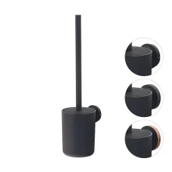 Tiger Toiletaccessoireset Urban Toiletborstel Met Houder + Toiletrolhouder Zonder Klep + Handdoekhaak Zwart