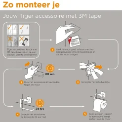Tiger Toiletrolhouder Colar Met Planchet Rvs Gepolijst