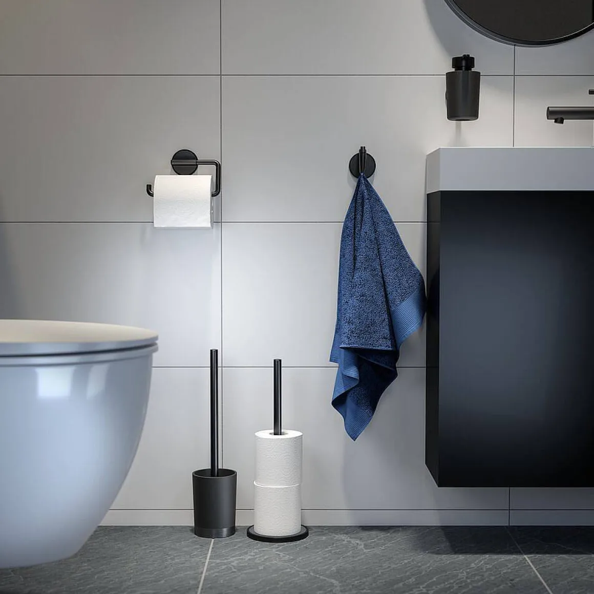 Tiger Toiletrolhouder Tune Metaal Geborsteld Zwart Hangend